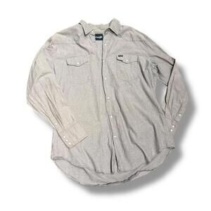 Vintage Gray Wrangler Western Pearl Snap Button Up Shirt